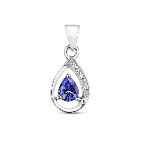 Diamond & Tanzanite 0.34ct Pendant 9ct White Gold